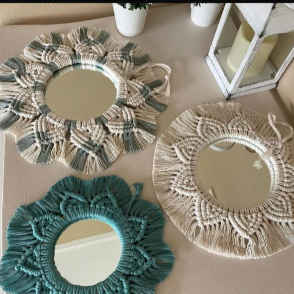 Miroirs Macramé Artisanaux – Ensemble Bohème & Élégant
