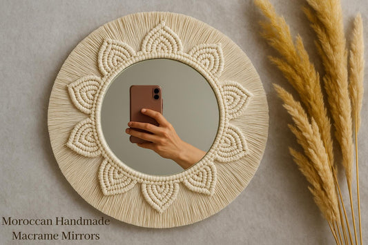 Miroirs Macramé Artisanaux – Ensemble Bohème & Élégant